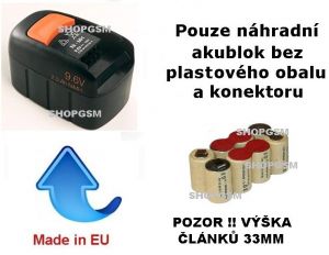 Baterie Fein 92604070024 9,6V 1700 mAh NiCd - KIT Panasonic
