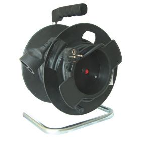 Solight prodlužovací přívod na bubnu, 1 zásuvka, 25m, černý kabel, 3x 1,5mm2