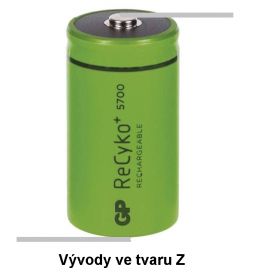 Nabíjecí baterie GP ReCyko+ 5700 (D) vývody Z