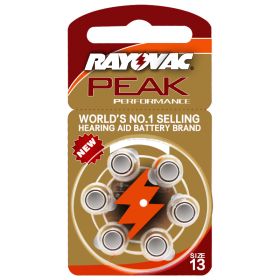 Baterie do naslouchadel RAYOVAC 13 / PR48 PEAK PERFORMANCE, blistr 6ks