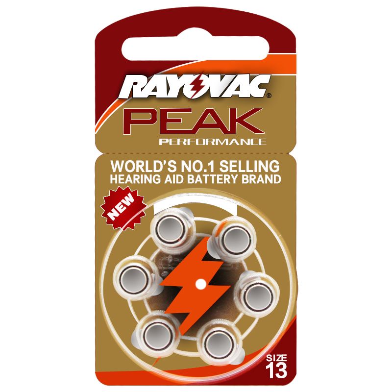 Baterie do naslouchadel RAYOVAC 13 / PR48 PEAK PERFORMANCE, blistr 6ks