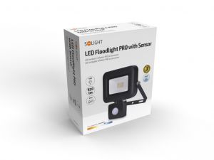 Solight LED reflektor PRO se senzorem, 10W, 850lm, 5000K, IP44