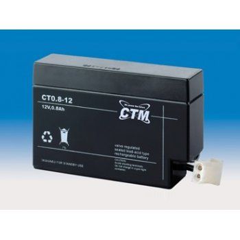 Olověný akumulátor CTM 12V 0,8Ah konektor AMP CTM Components GmbH, Německo
