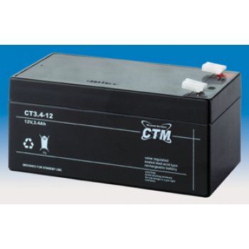 Olověný akumulátor CTM 12V 3,4Ah faston F1-4,7mm CTM Components GmbH, Německo