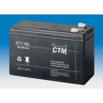 Olověný akumulátor CTM 12V 7Ah faston F2-6,3mm CTM Components GmbH, Německo