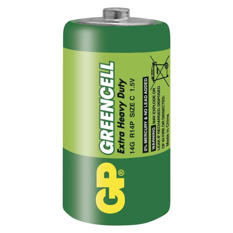 Zinkochloridová baterie GP Greencell R14 (C)