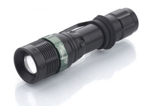 Solight kovová svítilna, 3W CREE LED, černá, fokus, 3x AAA