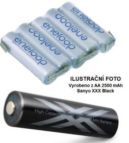 Baterie Panasonic Eneloop AA 2500mAh XXX Black HR3-UWX - 6V - páskové vývody