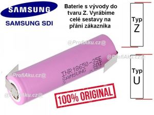 Baterie Samsung INR 18650 - 35E 3450mAh - 10A vývody Z