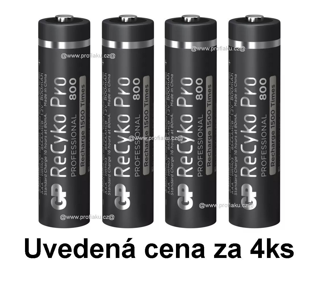 Nabíjecí baterie GP ReCyko+ Pro Prof. 800 AAA, HR03 - 4ks