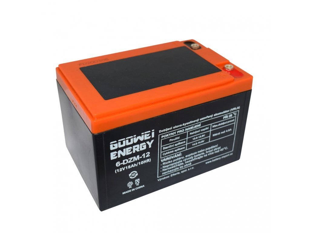 Trakční gelová baterie GOOWEI 6-DZM-12, 15Ah, 12V