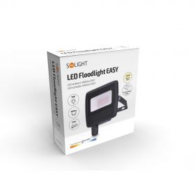 Solight LED reflektor Easy, 10W, 800lm, 4000K, IP65, černý