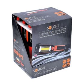 Solight multifunkční LED světlo, 3W COB + 1W LED, klip, magnet, flexibilní, 3x AAA