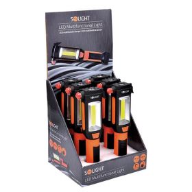 Solight multifunkční LED světlo, 3W COB + 1W LED, klip, magnet, flexibilní, 3x AAA